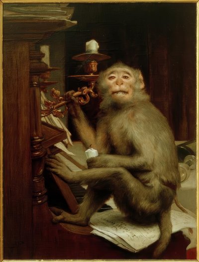 Małpa przy fortepianie autorstwa Gabriel Cornelius Ritter von Max