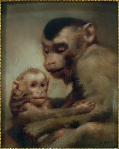 Matka z dzieckiem (małpy) autorstwa Gabriel Cornelius Ritter von Max