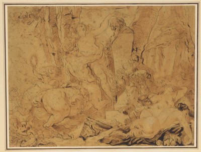 Festiwal ku czci boga ogrodów (bachanalia z nimfą niesioną przez centaura wieńczącego hermę) autorstwa Gabriel Francois Doyen