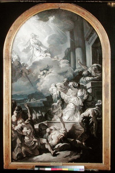 Cud św. Genevieve, c.1765 autorstwa Gabriel Francois Doyen