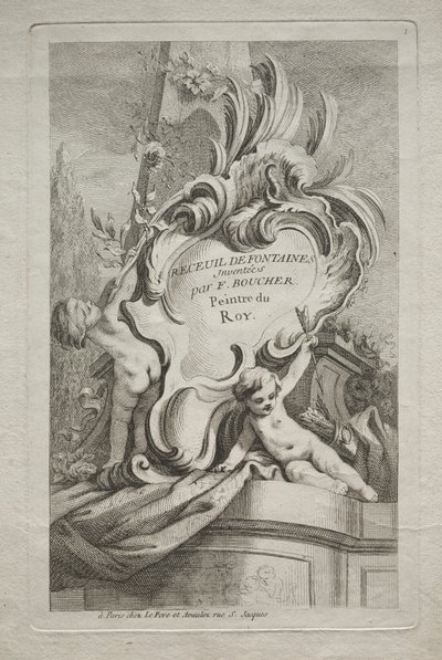 Księga Fontann: nr 1, Strona tytułowa, c. 1736. autorstwa Gabriel Huquier