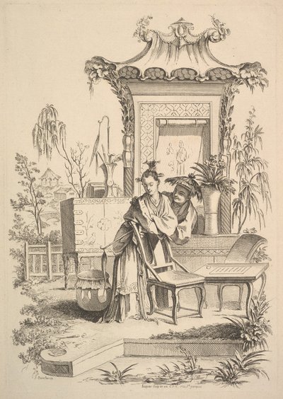 Chińczyk i kobieta, ca. 1742. autorstwa Gabriel Huquier