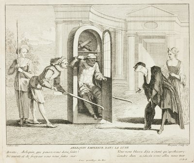 Płyta z Livre de Scènes Comiques autorstwa Gabriel Huquier