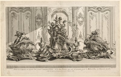 Dzieła Juste-Aurèle Meissoniera: Srebrny projekt rzeźbiarski na dużą centralną atrakcję..., c. 1735-1737 autorstwa Gabriel Huquier