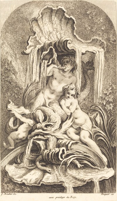 Tryton i nimfa autorstwa Gabriel Huquier after François Boucher