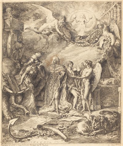 Alegoria o ślubie hrabiego Prowansji autorstwa Gabriel Jacques de Saint Aubin
