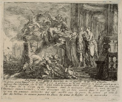 Alegoria o rekonwalescencji delfina autorstwa Gabriel Jacques de Saint Aubin