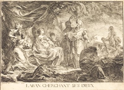 Laban szuka swoich bogów autorstwa Gabriel Jacques de Saint Aubin