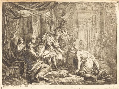 Pojednanie Absaloma i Dawida autorstwa Gabriel Jacques de Saint Aubin