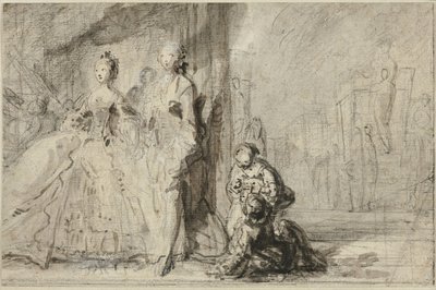 Promenada na Bulwarze autorstwa Gabriel Jacques de Saint Aubin