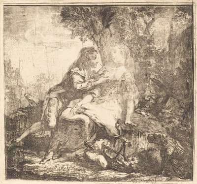 Dwoje kochanków autorstwa Gabriel Jacques de Saint Aubin