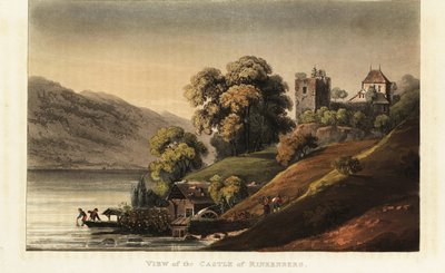Ruiny średniowiecznego zamku Ringgenberg nad jeziorem Brienz, kanton Berno, Szwajcaria autorstwa Gabriel Ludwig (after) Lory