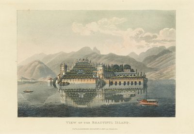 Widok na piękną wyspę Isola Bella, Lago Maggiore, przed 1820 rokiem. autorstwa Gabriel Ludwig Lory