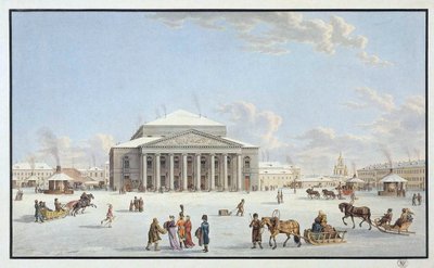 Widok Teatru Bolszoj w Petersburgu, początek XIX wieku. autorstwa Gabriel Ludwig Lory the Elder