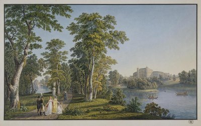 Widok pałacu w Gatchinie od strony parku, 1753 autorstwa Gabriel Ludwig Lory the Elder