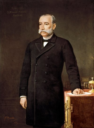 Portret Manuela ALONSO MARTINEZA (1827-1891), hiszpańskiego prawnika i polityka członka Partii Unii Liberalnej Madryt, Kongres Deputowanych.   Obraz Gabriela Maurety (XIX wiek). autorstwa Gabriel Maureta Aracil