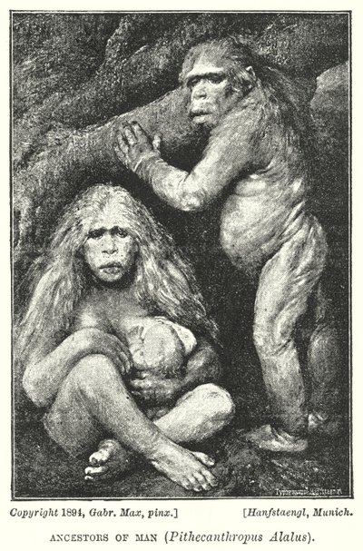 Przodkowie człowieka, Pithecanthropus Alalus (lito) autorstwa Gabriel Max