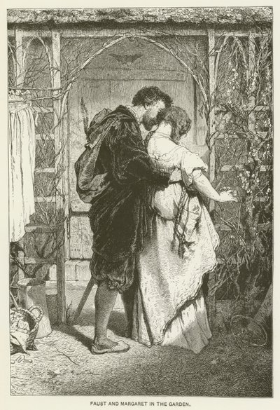Faust i Małgorzata w ogrodzie autorstwa Gabriel Max