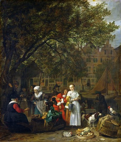 Targ ziół w Amsterdamie autorstwa Gabriel Metsu
