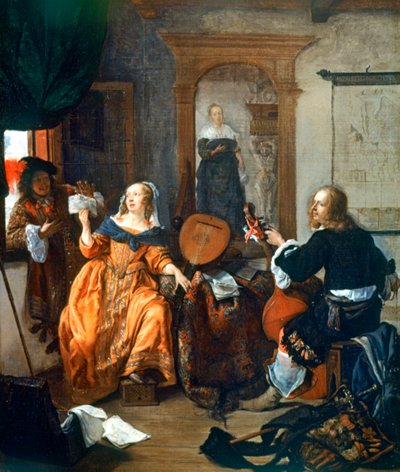 Impreza muzyczna, 1659 autorstwa Gabriel Metsu