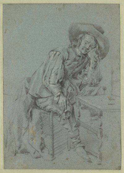 Siedzący mężczyzna z fajką autorstwa Gabriel Metsu