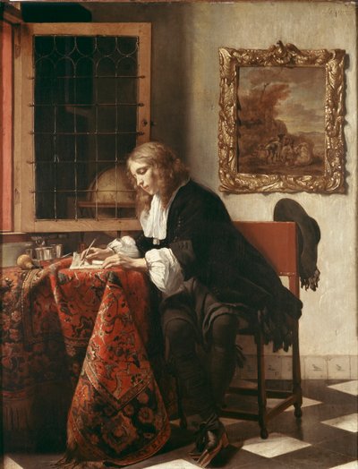 Mężczyzna piszący list autorstwa Gabriel Metsu