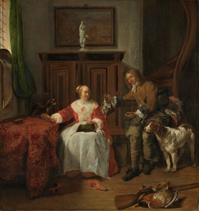 Prezent myśliwski, ok. 1658-61 autorstwa Gabriel Metsu
