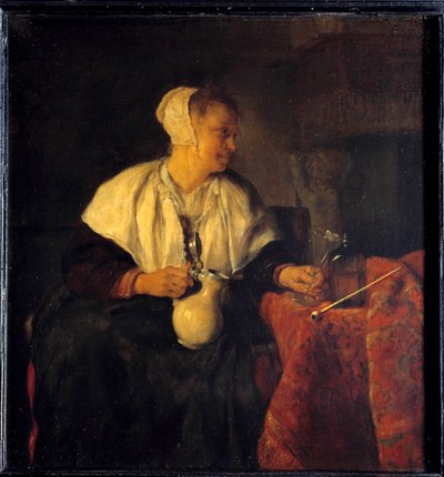 Ribotter. Obraz Gabriela Metsu (1629-1667) Ec. Hol. autorstwa Gabriel Metsu