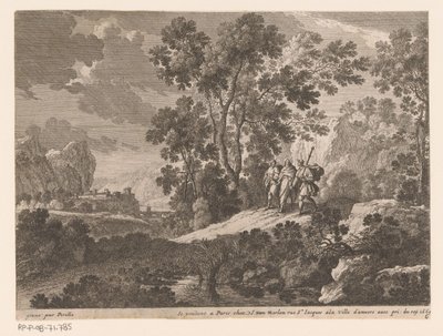 Chrystus i Emaus Pejzaże ze scenami z życia Chrystusa (tytuł serii) autorstwa Gabriel Perelle