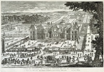 Widok zamku Vaux Le Vicomte (Vaux-Le-Vicomte) od strony wejściowej (ogrody przy Le ours) - przez Perelle, koniec XVII w. autorstwa Gabriel Perelle