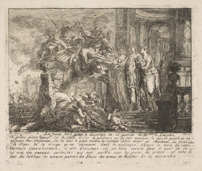 Alegoria o rekonwalescencji delfina, 1752 r. autorstwa Gabriel de Saint Aubin