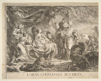 Laban szuka swoich bogów, 1753. autorstwa Gabriel de Saint Aubin