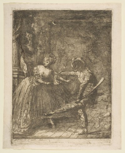 Teatr Włoski. autorstwa Gabriel de Saint Aubin
