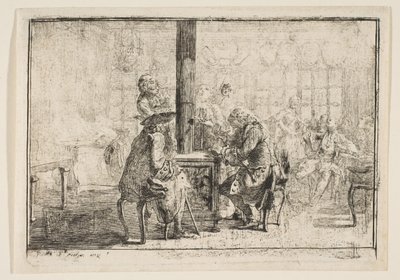 Nouvellisty, 1752. autorstwa Gabriel de Saint Aubin