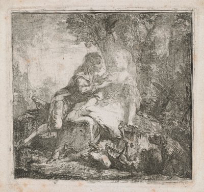 Dwoje kochanków autorstwa Gabriel de Saint Aubin