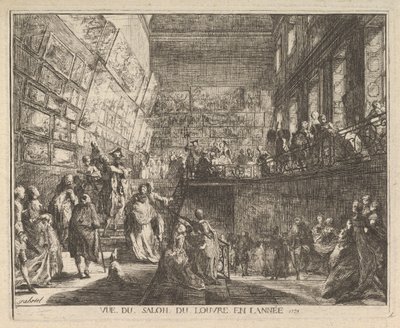 Widok na Salon du Louvre w latach 1753, 1753. autorstwa Gabriel de Saint Aubin