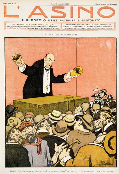 Shell player, rysunek satyryczny poświęcony Giovanniemu Giolittiemu (1842-1928), z magazynu L