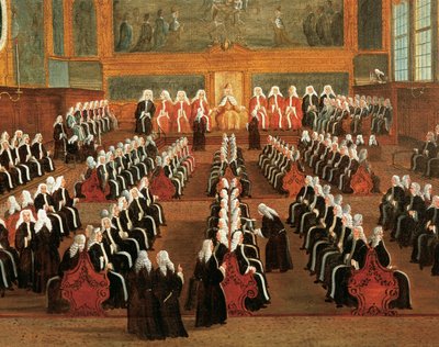 Tablica Pregadi w Pałacu Książęcym, autorstwa Gabriele Bella (1730-1799), Detail autorstwa Gabriele Bella