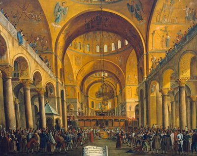 Doge jest pokazany ludziom w San Marcos w Wenecji, Gabriel Bella (1730-1799) autorstwa Gabriele Bella