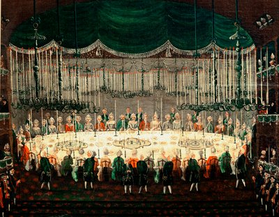 Przyjęcie na cześć książąt Północy Detal przedstawiający bankiet ambasadorów. Obraz Gabriela Belli (1730-1799) XVIII-wieczna Wenecja, Galleria Fondazione Querini Stampalia autorstwa Gabriele Bella