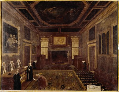 Sala Rady Dziesięciu w Pałacu Dożów (Wenecja, Sala dei Tre Capi del Consiglio dei Dieci) - Obraz Gabriele Bella (ok. Wenecja, Fundacja Querini Stampalia autorstwa Gabriele Bella