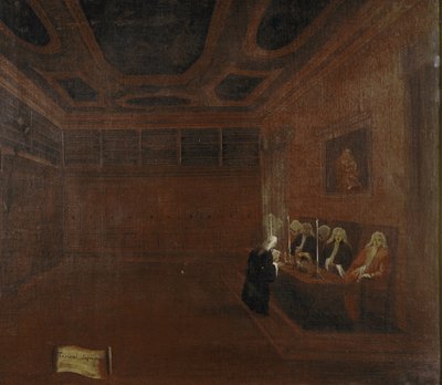 Sąd Najwyższy Czterdziestu lub Rada Czterdziestu, detal (Wenecja, Sąd Najwyższy Quarantii. Detal) - Obraz Gabriele Bella (ok. 1730-1799). Wenecja, Fundacja Querini Stampalia autorstwa Gabriele Bella