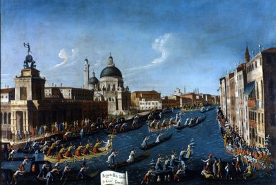 Wenecja regaty kobiet na Canale Grande. Obraz Gabriela Belli. Druga połowa XVIII wieku. Wenecja Raccolta Querini - Stampalia autorstwa Gabriele Bella