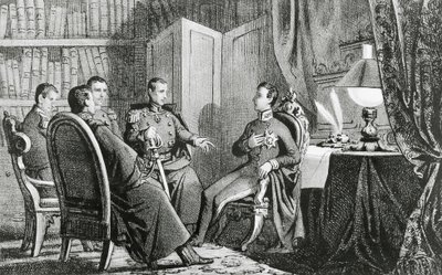 Książę Karol Albert z Carignano (1798-1849) obiecuje swoje wsparcie liberalnym spiskowcom, 6 marca autorstwa Gabriele Castagnola