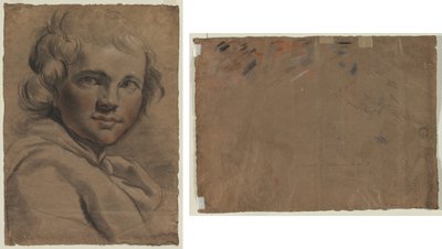 Głowa młodego mężczyzny (recto) Szkic głowy (verso) autorstwa Gaetano Gandolfi