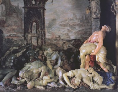 Dżuma, 1691-94 detal woskowy z 309482 autorstwa Gaetano Giulio Zumbo