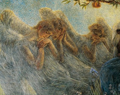 Anioły, fragment z filmu Macierzyństwo autorstwa Gaetano Previati