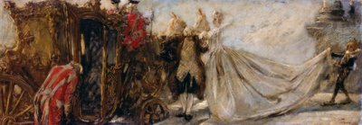 Opuszczanie kościoła — Gaetano Previati autorstwa Gaetano Previati