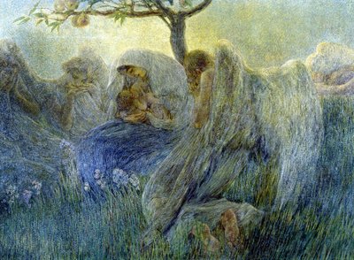 Macierzyństwo, obraz Gaetano Previati autorstwa Gaetano Previati