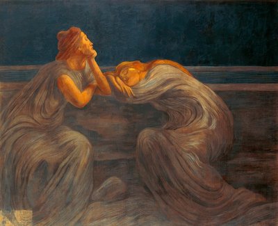 Nokturn, 1908, Gaetano Previati (1852-1920). autorstwa Gaetano Previati